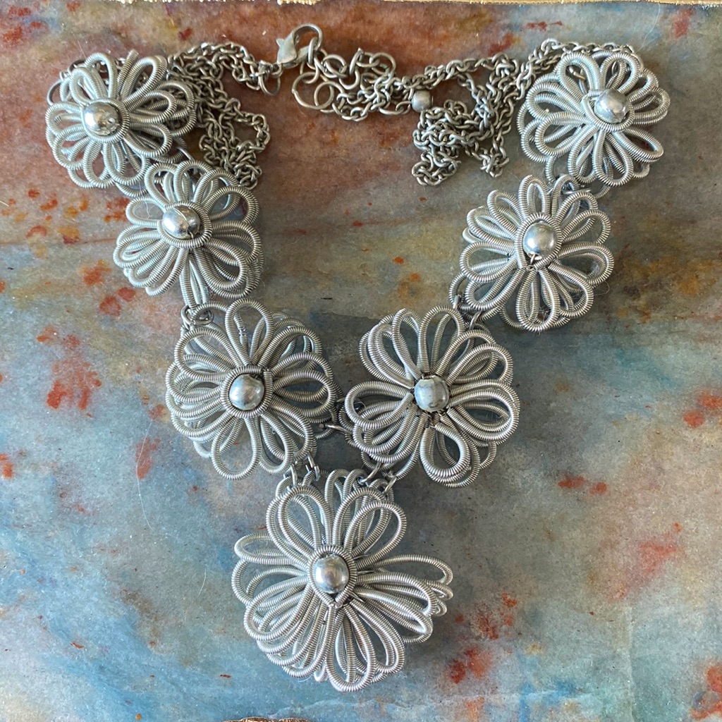 World Market Metal Floral Necklace 15$